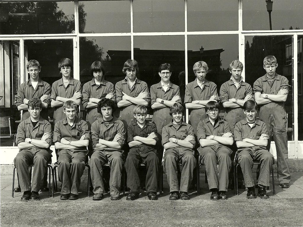 Apprentices at the Crewe Works apprentice training school in 1983