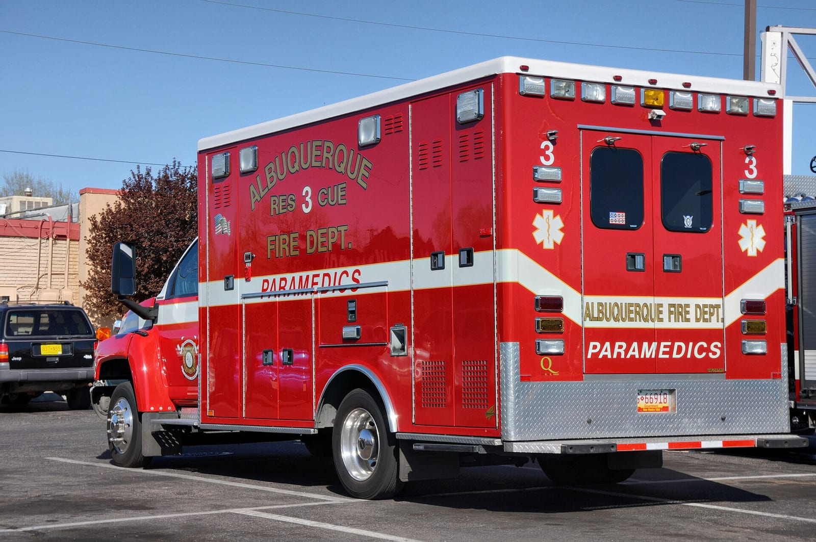 Paramedics responding to a scene by ambulance