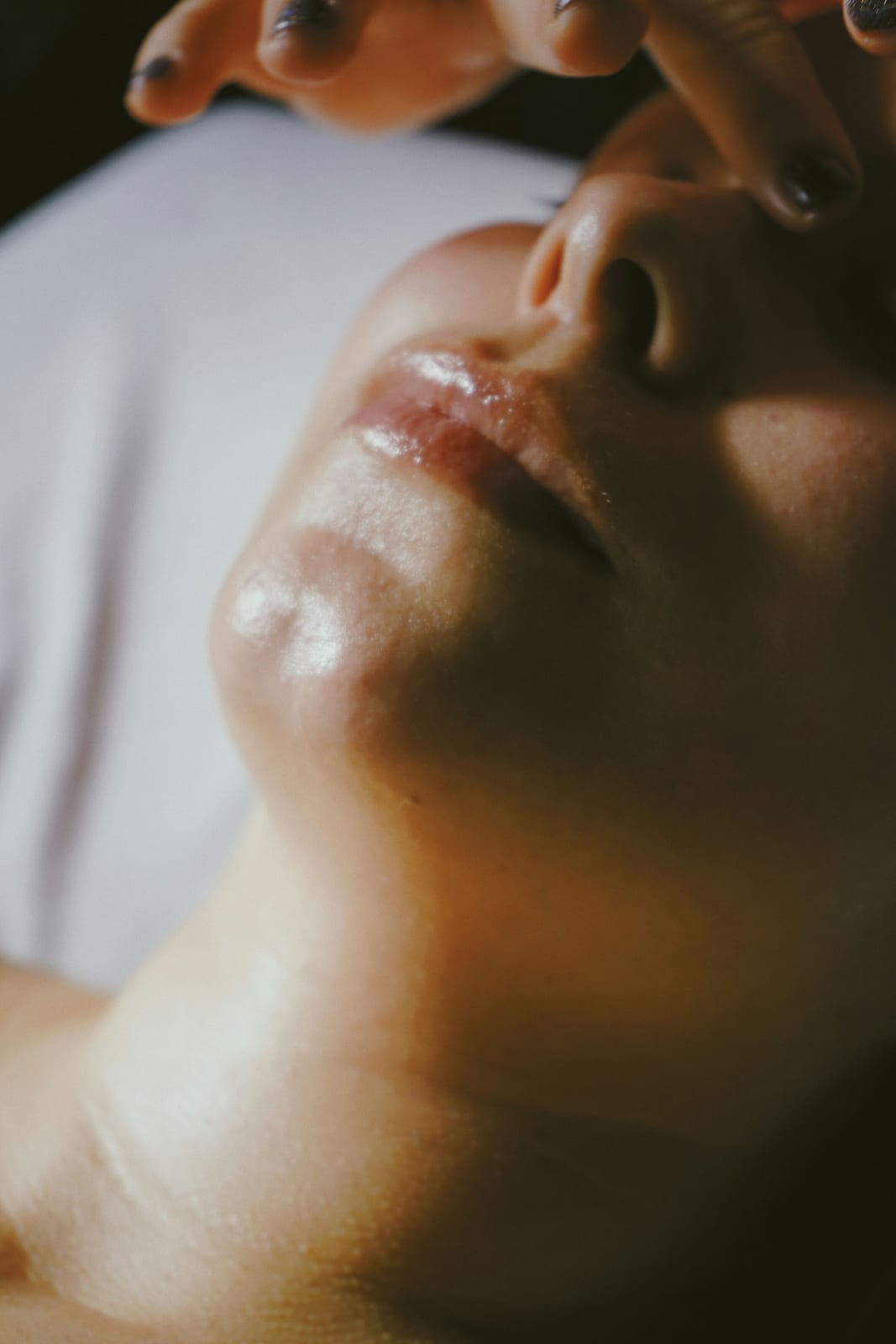 Close-up of a client receiving a facial massage treatment